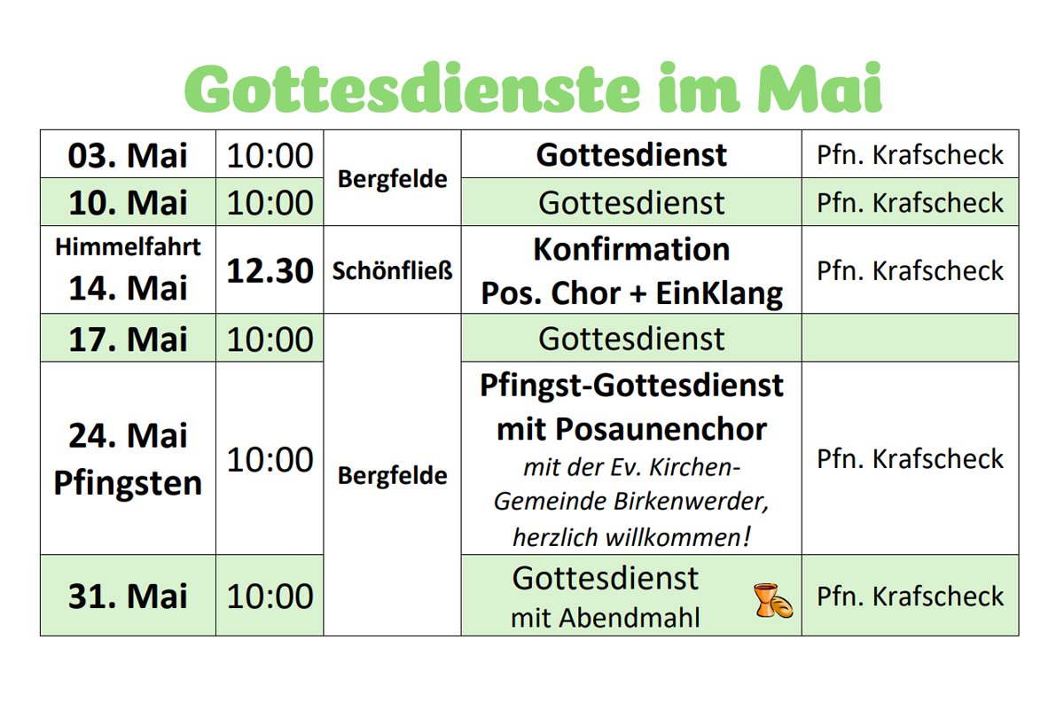 Gottesdienste im April